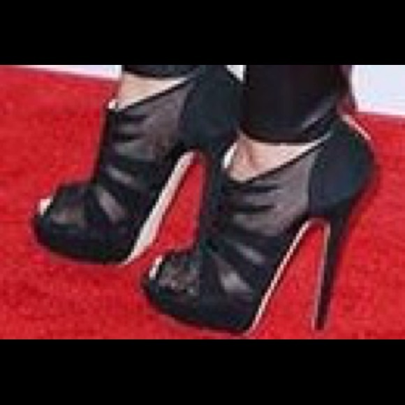 Jimmy Choo black suede mesh high heels bootie - Picture 5 of 5